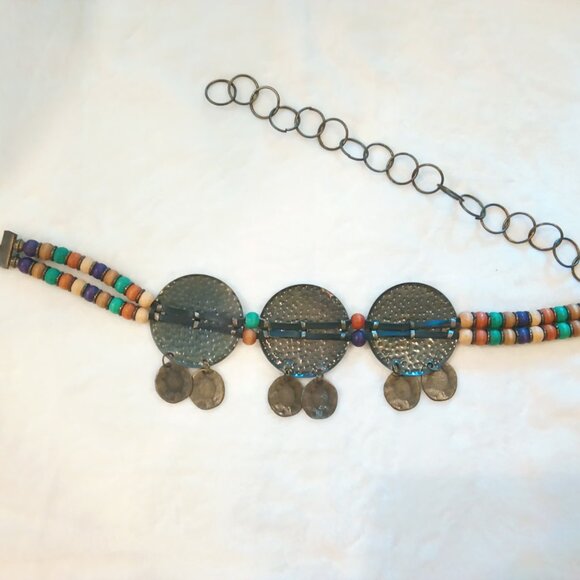 ? Gorgeous Handmade Unique Boho Vintage Copper Stamped Beaded Belly Chain ? main image 11